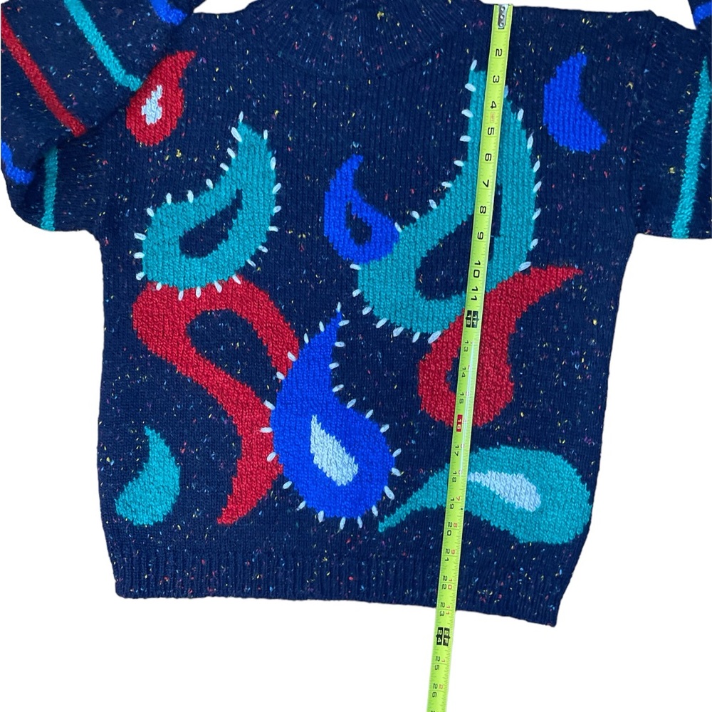 Vintage T.Q. Women’s Sweater Size Medium‎ Confetti/Paisley Design 80’s Style - Picture 4 of 7
